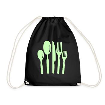 kitchen Cutlery - Drawstring Bag - black - Front