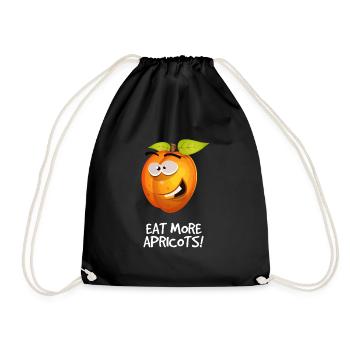 Apricot funny saying fruits man woman child - Drawstring Bag - black - Front