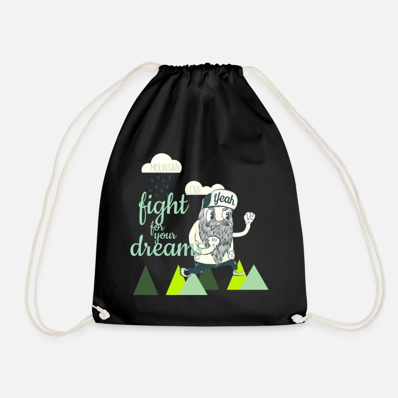 Fight for your Dreams - Drawstring Bag - black