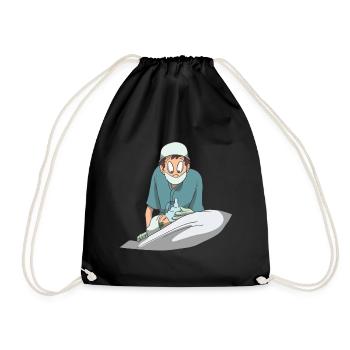 Nurse Hospital Mouthguard Mask - Drawstring Bag - black - Front