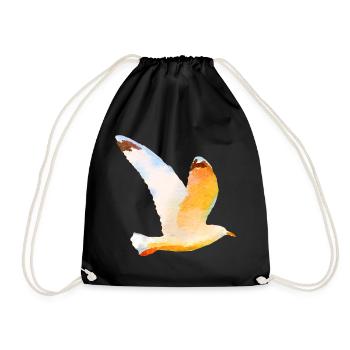 Moewe im Flug Vogel Urlaub - Turnbeutel - Schwarz - Vorne