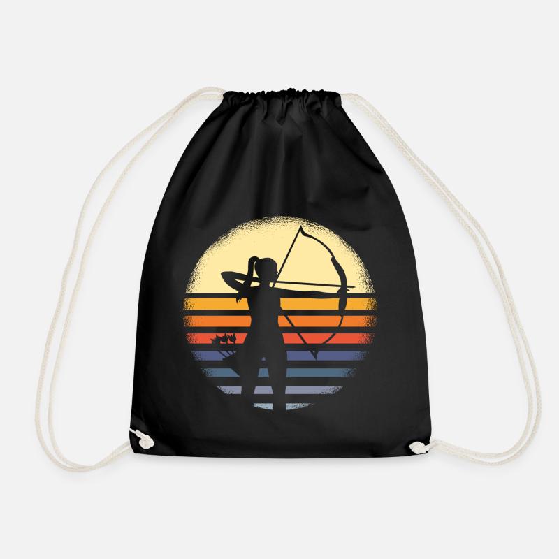 Archer retro - Drawstring Bag - black