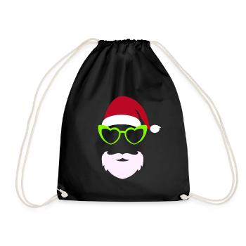 Cooler Weihnachtsmann ugly Christmas - Turnbeutel - Schwarz - Vorne
