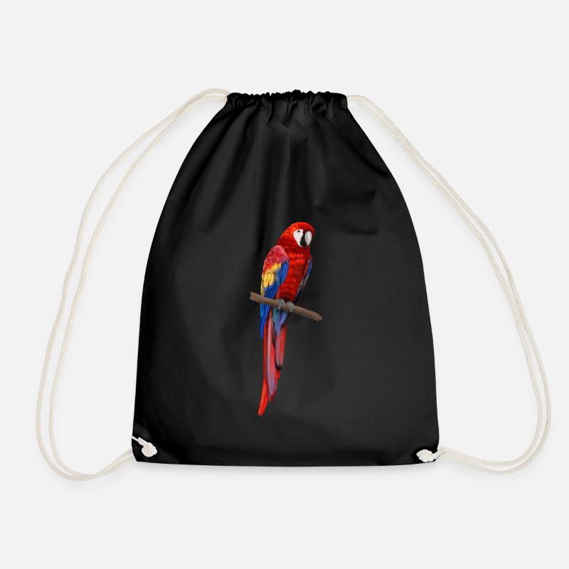 Papagei - Ara parrot - Turnbeutel - Schwarz