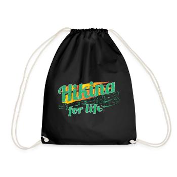 Hiking gift idea - Drawstring Bag - black - Front