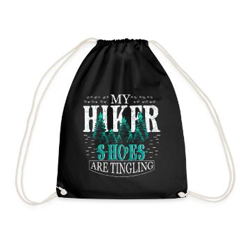 Hiker forest - Drawstring Bag - black - Front