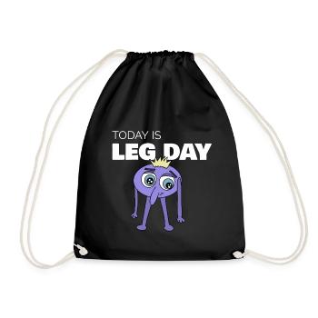 Fitnessstudio Today is Leg Day - Turnbeutel - Schwarz - Vorne