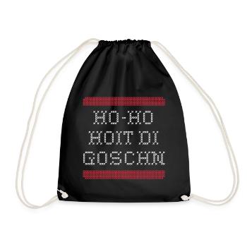 HO HO HOIT DI GOSCHN - LUSTIGES UGLY XMAS GESCHENK - Turnbeutel - Schwarz - Vorne