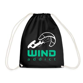 KITE KITER KITEBOARDER KITESURFER SURFER - Drawstring Bag - black - Front