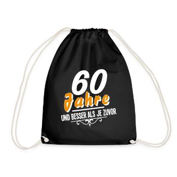 60 Jahre Geburtstag - Turnbeutel - Schwarz - Vorne