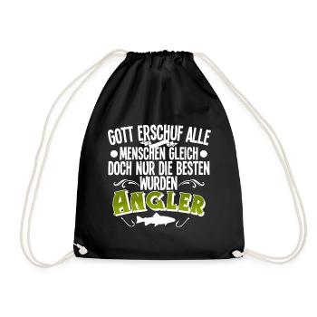Angler Angeln - Turnbeutel - Schwarz - Vorne