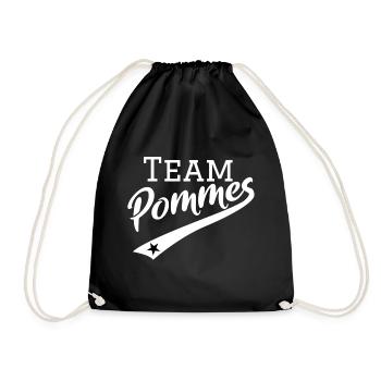 Pommes | Team Pommes retro mit stern, Gaming Style - Turnbeutel - Schwarz - Vorne