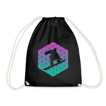 Snowboarder - Turnbeutel - Schwarz - Vorne