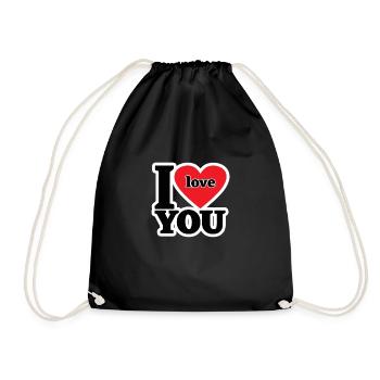 Je t'aime - je t'aime - Sac de sport léger - noir - Devant