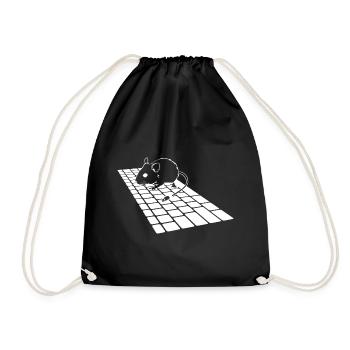 Mouse - Keyboard - Computer - Gift idea - Drawstring Bag - black - Front