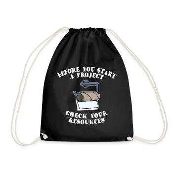 Project Project Manager Funny Sayings Humorous - Drawstring Bag - black - Front