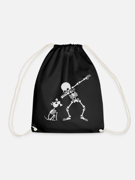 Dab dabbing skeleton Pet Dog Bone - Turnbeutel - Schwarz