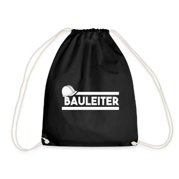 Bauleiter - Baumeister - Baustelle - Bauherr - Turnbeutel - Schwarz - Vorne