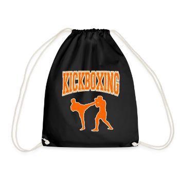 kickboxen shirt männer frauen kinder tshirt orange - Turnbeutel - Schwarz - Vorne