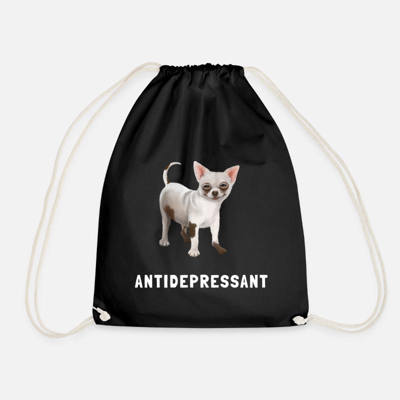 Hund - Chihuahua Antidepressant - Turnbeutel - Schwarz