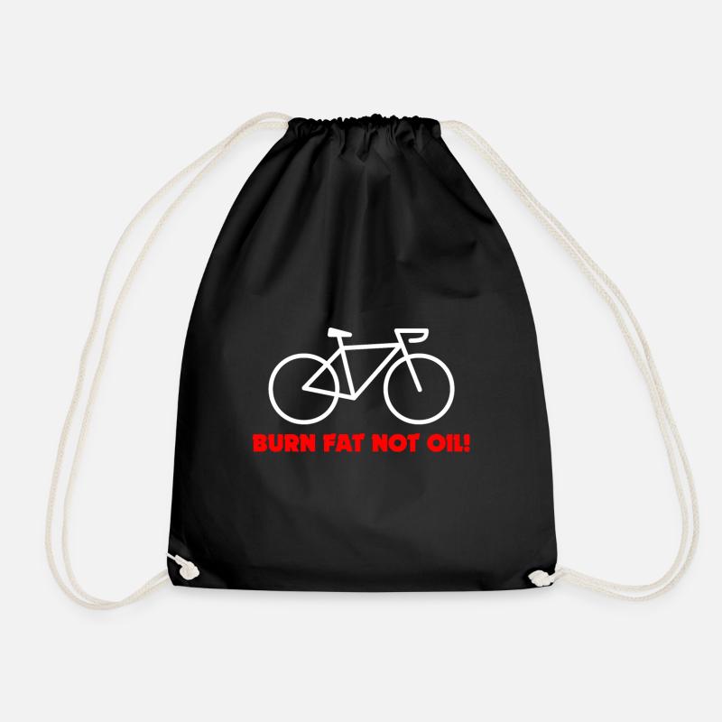 BURN FAT NOT OIL! - Drawstring Bag - black