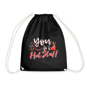 Spruch Chili Geschenk - Turnbeutel - Schwarz - Vorne