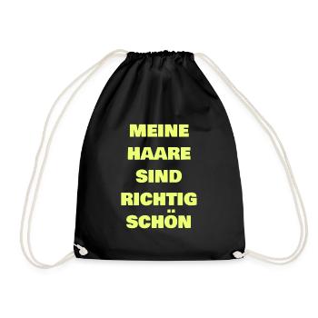 Meine Haare sind richtig schön - Turnbeutel - Schwarz - Vorne