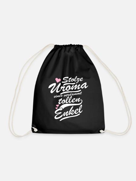 Uroma Geschenk Spruch für Enkel Enkelsohn Sohn - Turnbeutel - Schwarz