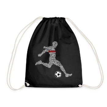Fussballer Fussballspieler Fussball Fussballspiel - Turnbeutel - Schwarz - Vorne