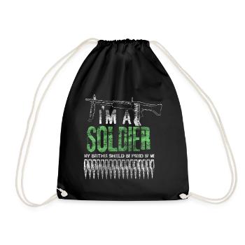 Frere soldat cadeau - Sac de sport léger - noir - Devant