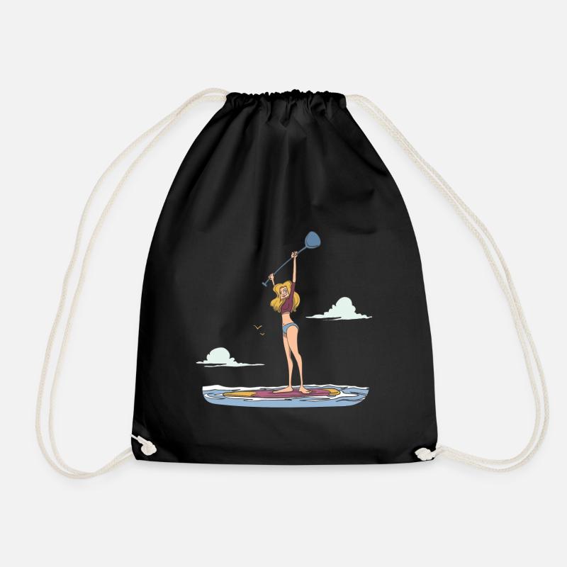 Standup Paddle Athlete - Drawstring Bag - black