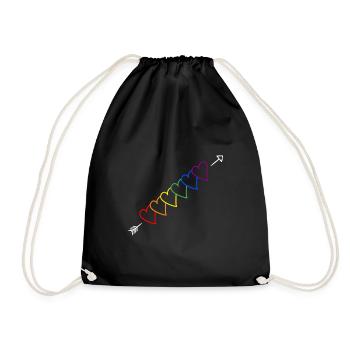Pfeil Regenbogen LGBT - Turnbeutel - Schwarz - Vorne