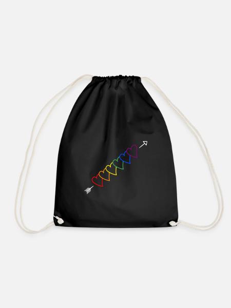 Pfeil Regenbogen LGBT - Turnbeutel - Schwarz
