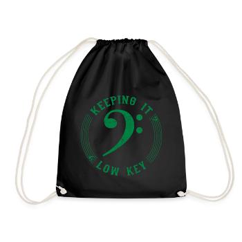 Bass Clef Green - Symbole Musical Vintage - Sac de sport léger - noir - Devant
