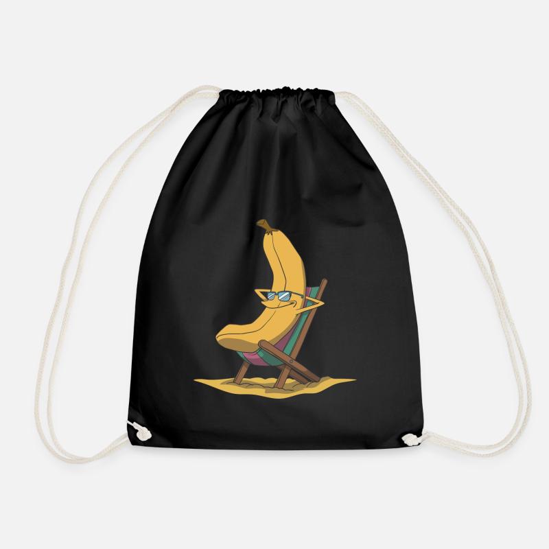 Banane dans une chaise longue - Sac de sport léger - noir