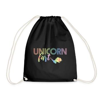 Unicorn Fart Rainbow Pups Fart - Drawstring Bag - black - Front