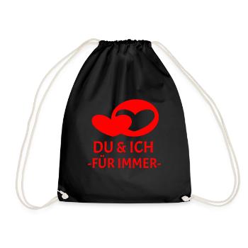 Du & Ich für immer - Turnbeutel - Schwarz - Vorne