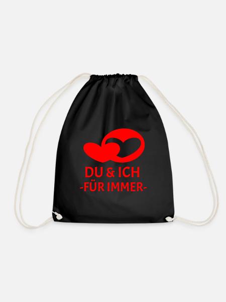 Du & Ich für immer - Turnbeutel - Schwarz