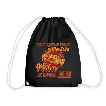 Pecheur shirt • Je m´en Fish • Pecheur Cadeau - Sac de sport léger - noir - Devant