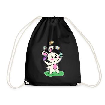 Easter bunny Easter bunny Easter eggs Happy Easter - Drawstring Bag - black - Front