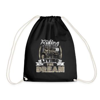 Tracteur agricole bulldog - Sac de sport léger - noir - Devant
