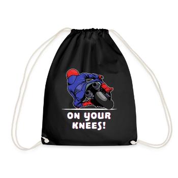 Motorbike motorbikes racing driver biker motorsport - Drawstring Bag - black - Front