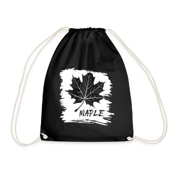 Maple. Canada. Leaf. - Drawstring Bag - black - Front