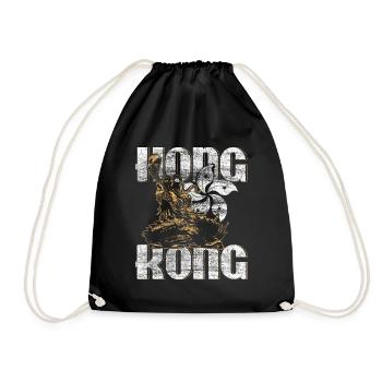 Hong Kong gift idea - Drawstring Bag - black - Front