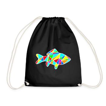 fish - Drawstring Bag - black - Front