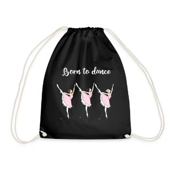 dancing ballet ballerina training lace girl tutu - Drawstring Bag - black - Front