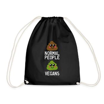 Personnes normales vs. Vegans Vegans Végétariens Drôle - Sac de sport léger - noir - Devant