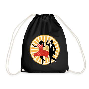 Lindy Hop | Swing Tanz | Geschenkidee - Turnbeutel - Schwarz - Vorne