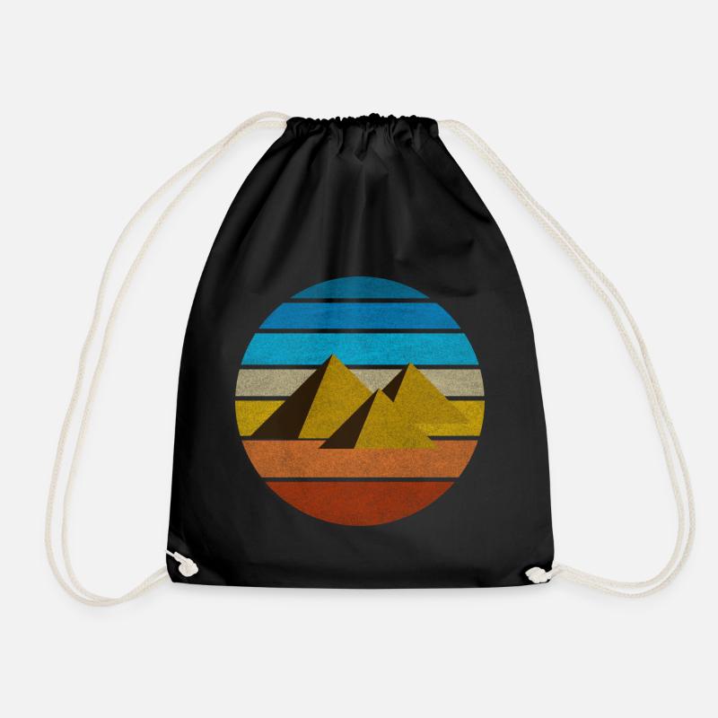 Ägypten Retro Pyramiden Vintage Geschenkidee Kairo - Turnbeutel - Schwarz