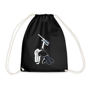 Sexy woman with rock guitar - Drawstring Bag - black - Front